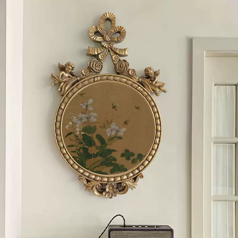 French Chinese Fusion Wall Art Bamboo Butterfly Gold Frame - Rosetta Creative Boutique